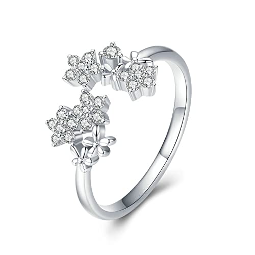 SLCHJX Daisy klare verstellbare Fingerringe für Frauen Hochzeit Engagement Schmuck von SLCHJX