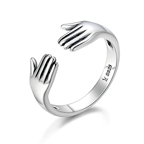 SLCHJX Doppelschicht Gib mir eine Umarmung Ring Hand Liebe offene Fingerringe für verstellbare Ringschmuck für Frauen SLCHJX Doppelschicht Gib mir eine Umarmung Ring Hand Liebe offene Fingerringe für verstellbare Ringschmuck für Frauen von SLCHJX