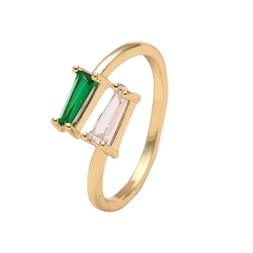 SLCHJX Einfacher geometrischer offener Ring Valentinstag Freizeiturlaub für Frauen mit Zirkon -Ins Stil Geburtstagsfeier Leicht Luxusgeschenk von SLCHJX