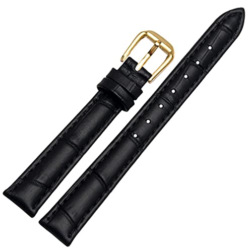 SLCHJX Für jedes Marken -Leder -Uhrband für Mädchen und Student Crocodile Getreide Band 10 12 14 16 18 mm schwarz braun rot weiß blau Gurt von SLCHJX