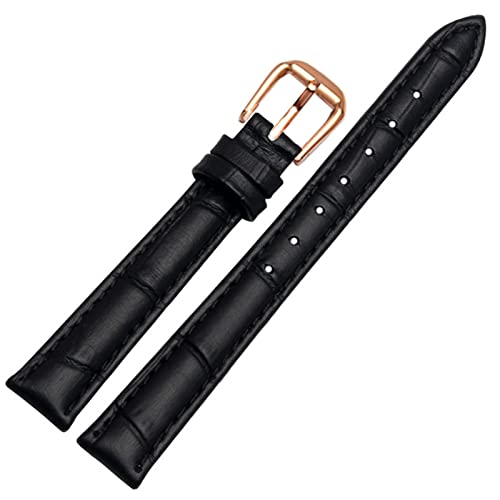 SLCHJX Für jedes Marken -Leder -Uhrband für Mädchen und Student Crocodile Getreide Band 10 12 14 16 18 mm schwarz braun rot weiß blau Gurt von SLCHJX