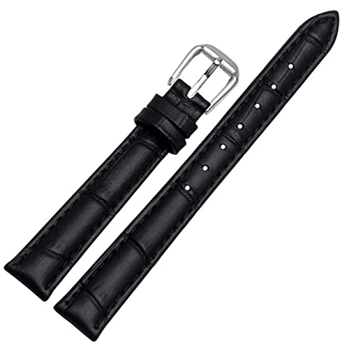 SLCHJX Für jedes Marken -Leder -Uhrband für Mädchen und Student Crocodile Getreide Band 10 12 14 16 18 mm schwarz braun rot weiß blau Gurt von SLCHJX