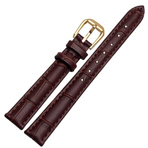 SLCHJX Für jedes Marken -Leder -Uhrband für Mädchen und Student Crocodile Getreide Band 10 12 14 16 18 mm schwarz braun rot weiß blau Gurt von SLCHJX