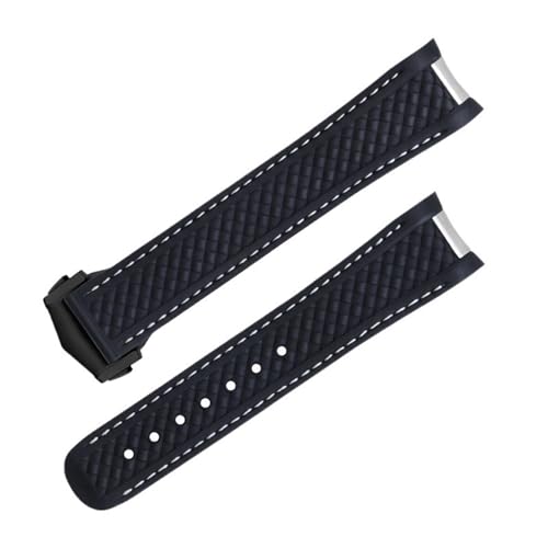 SLCHJX Gebogenes Ende fließender Gummi für Omega -Gurt Seamaster 300 Aqua Terra AT150 8900 Watch Weichgurt Männer Ersatz von SLCHJX