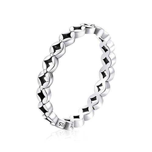SLCHJX Geometrischer stapelbarer Fingerring für Frauen Hochzeit S925 Schmuck von SLCHJX