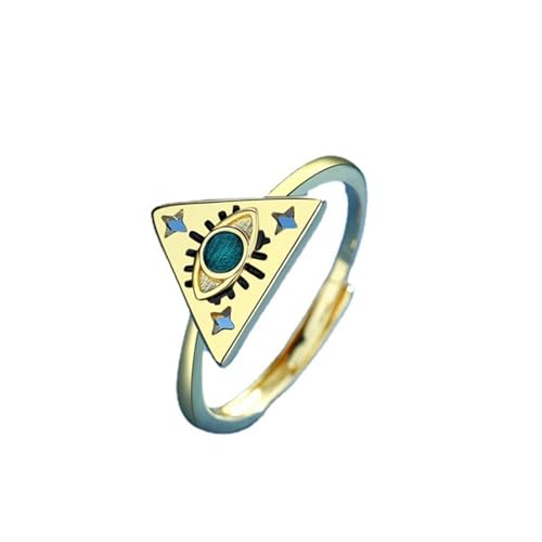 SLCHJX Gold Evil Eye Rings für Frauen Vintage Lucky Eye Fingerlicht Luxus verstellbarer Ring Boho Eheringe Schmuck Geschenk von SLCHJX