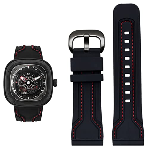 SLCHJX Gummi -Uhren -Band für Männer Freitag wasserdichte Schweißsicherung Diesel Uhr Kette 28mm schwarz orange Uhr Accessoires von SLCHJX