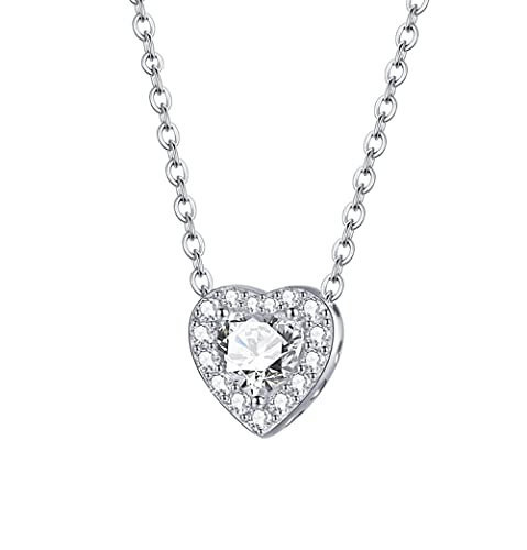 SLCHJX Helle Liebe Halskette Kette Schillernde glänzende Herzform Kristall Hochzeit Verlobungsschmuck Schmuck von SLCHJX