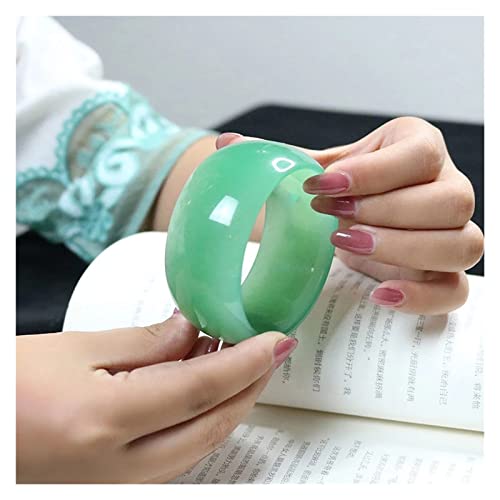 SLCHJX Jade Armband Damen Accessoires Grüne Jade weites Armband (56-58 mm) von SLCHJX