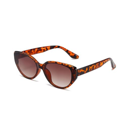 SLCHJX Katzenaugen-Sonnenbrille mit kleinem Rahmen, UV-Schutz, Sonnenbrille für Damen und Herren, Doppelteeflocken mit Leopardenmuster, Einheitsgröße von SLCHJX