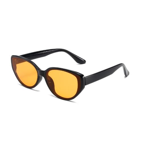 SLCHJX Katzenaugen-Sonnenbrille mit kleinem Rahmen, UV-Schutz, Sonnenbrille für Damen und Herren, Hellschwarzer Rahmen, orangefarbene Flocken, Einheitsgröße SLCHJX Katzenaugen-Sonnenbrille mit kleinem Rahmen, UV-Schutz, Sonnenbrille für Damen und Herren, Hellschwarzer Rahmen, orangefarbene Flocken, Einheitsgröße von SLCHJX