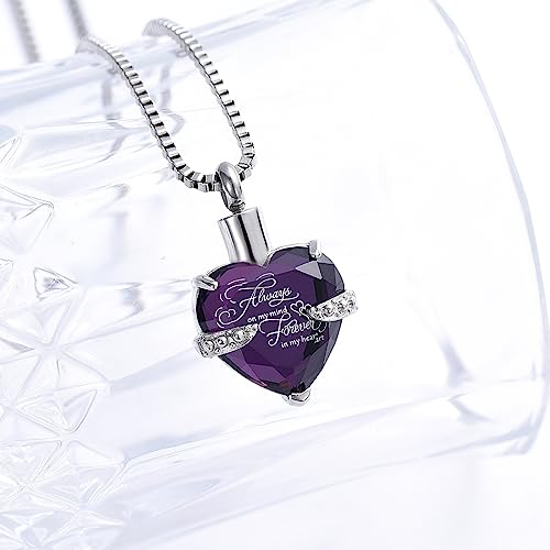 SLCHJX Kristall Herz Asche Urnen Halskette mit Geburtsstein Edelstahl Herz Formschämung Schmuck für Asche Frauen Keepa SLCHJX Kristall Herz Asche Urnen Halskette mit Geburtsstein Edelstahl Herz Formschämung Schmuck für Asche Frauen Keepa von SLCHJX