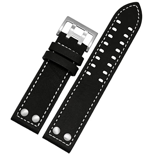 SLCHJX Leder -Uhren -Gurt -Armband Armband 20mm 22mm Band für Hamilton Aviation H77755533 H77616533 Echtes Leder -Männer Watch Band von SLCHJX