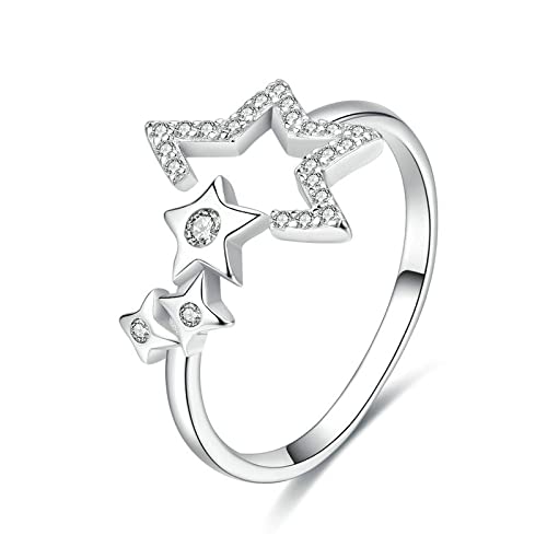 SLCHJX Luminöser Star Wartezeit für verstellbare Fingerringe für Frauen Hochzeit Engagement Schmuck von SLCHJX