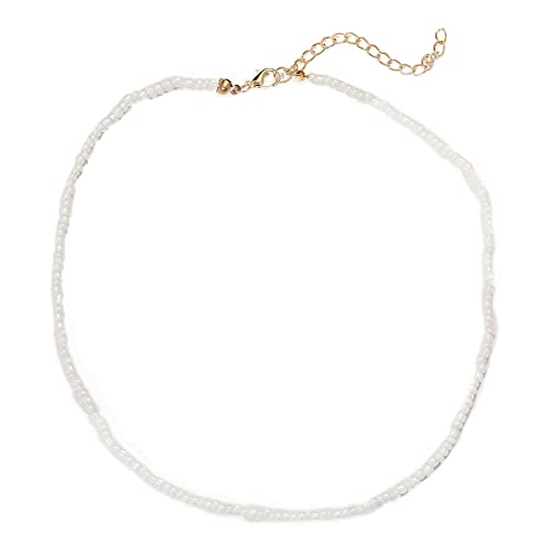 SLCHJX Mode einfache Samenperlen Strangketten Halskette auf der Hals Ästhetik Boho Frauen Accessoires Chokerschmuck für Geschenk von SLCHJX