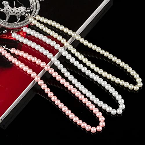 SLCHJX Mode weibliche kurze Perlen Halskette 8mm Perlenhalsschlüsselschlüsselkette Choker Statement Halskette Boho Gothic Jewelry für Frauen Geschenk von SLCHJX