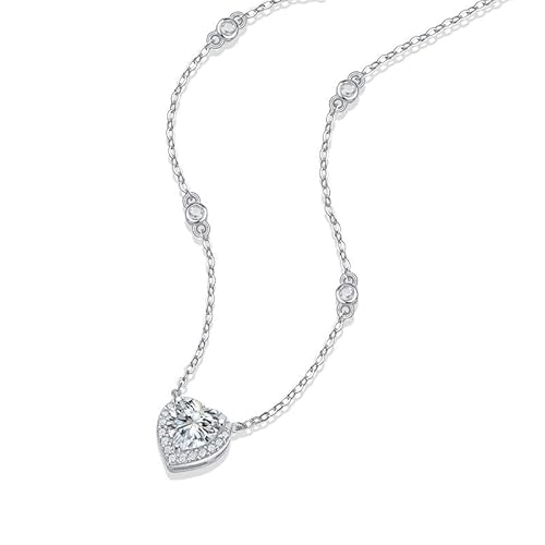 SLCHJX Moissanit Halskette für Frauen mit plattiertem Schmuck Diamanthalskettenkettenketten Ketten SLCHJX Moissanit Halskette für Frauen mit plattiertem Schmuck Diamanthalskettenkettenketten Ketten von SLCHJX