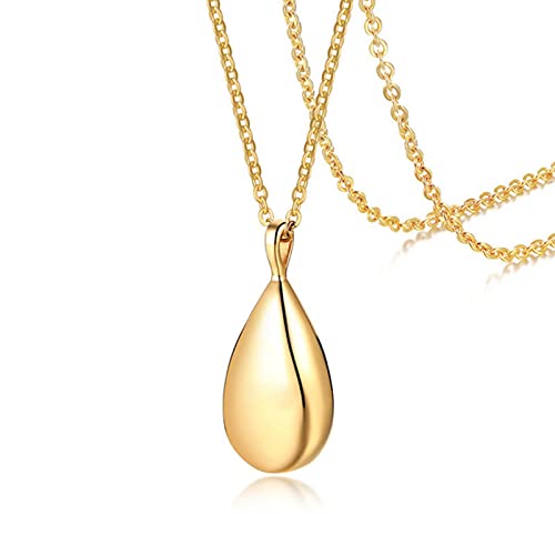 SLCHJX NEU VOGE URN WASSER TREAR DROPPENTEN HALLE Kette Titanium Stahltropfenkragen für Frauen Männer Ascheschmuck von SLCHJX