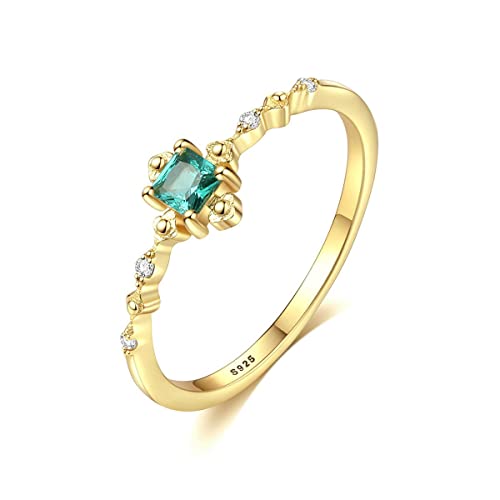 SLCHJX Natural Smaragd Edelstein Hochzeit Engagement gelber Ring Frauen Fein Schmuck SLCHJX Natural Smaragd Edelstein Hochzeit Engagement gelber Ring Frauen Fein Schmuck von SLCHJX