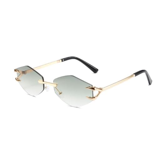 SLCHJX Randlose rechteckige Sonnenbrille für Damen und Herren, polygonale Metallrahmenlose Sonnenbrille, UV400-Schutzbrille, Goldener Rahmen, allmählich grüne Flocken, Einheitsgröße SLCHJX Randlose rechteckige Sonnenbrille für Damen und Herren, polygonale Metallrahmenlose Sonnenbrille, UV400-Schutzbrille, Goldener Rahmen, allmählich grüne Flocken, Einheitsgröße von SLCHJX