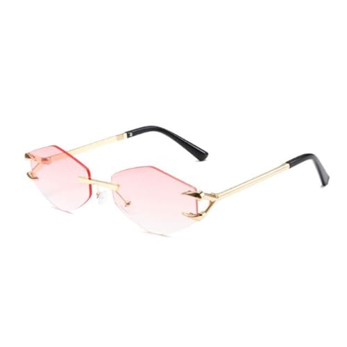 SLCHJX Randlose rechteckige Sonnenbrille für Damen und Herren, polygonale Metallrahmenlose Sonnenbrille, UV400-Schutzbrille, Goldener Rahmen, allmählich rosa Flocken, Einheitsgröße SLCHJX Randlose rechteckige Sonnenbrille für Damen und Herren, polygonale Metallrahmenlose Sonnenbrille, UV400-Schutzbrille, Goldener Rahmen, allmählich rosa Flocken, Einheitsgröße von SLCHJX