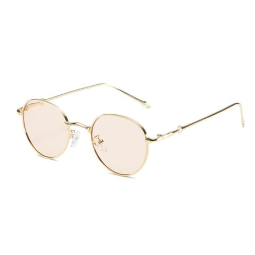 SLCHJX Runde Sonnenbrille für Damen und Herren, runder Metallrahmen, UV400-Schutz, Goldener Rahmen, leichte Teeflocken, Einheitsgröße SLCHJX Runde Sonnenbrille für Damen und Herren, runder Metallrahmen, UV400-Schutz, Goldener Rahmen, leichte Teeflocken, Einheitsgröße von SLCHJX