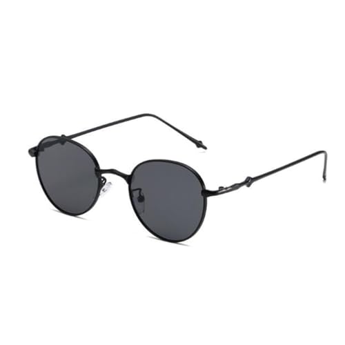 SLCHJX Runde Sonnenbrille für Damen und Herren, runder Metallrahmen, UV400-Schutz, Schwarzer Rahmen, graue Flocken, Einheitsgröße SLCHJX Runde Sonnenbrille für Damen und Herren, runder Metallrahmen, UV400-Schutz, Schwarzer Rahmen, graue Flocken, Einheitsgröße von SLCHJX