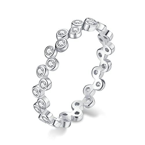 SLCHJX S AAA Clear Bubble Stapelbare Fingerringe für Frauen Engagement Hochzeit Statement Schmuck Schmuck von SLCHJX