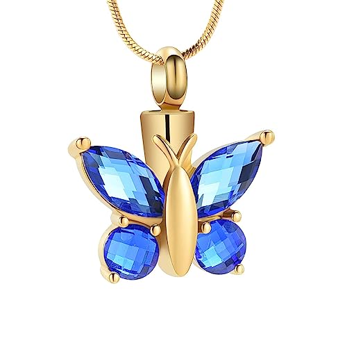 SLCHJX Schmetterlingsform Asche Cremation Anhänger Kristall Schmetterling Frauen Halskette Keepsake Urn Halskette Gedenkschmuck Free Gravur SLCHJX Schmetterlingsform Asche Cremation Anhänger Kristall Schmetterling Frauen Halskette Keepsake Urn Halskette Gedenkschmuck Free Gravur von SLCHJX