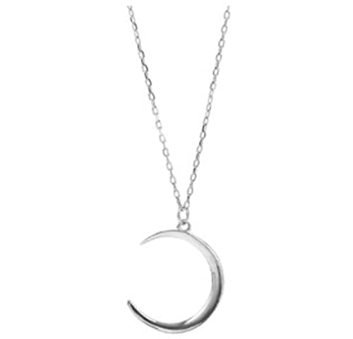 SLCHJX Süßer Mond 925 Silberschmuck Einfaches Temperament Crescent Clavicic Kette Anhänger Halsketten Mädchen Geschenk-Silver von SLCHJX