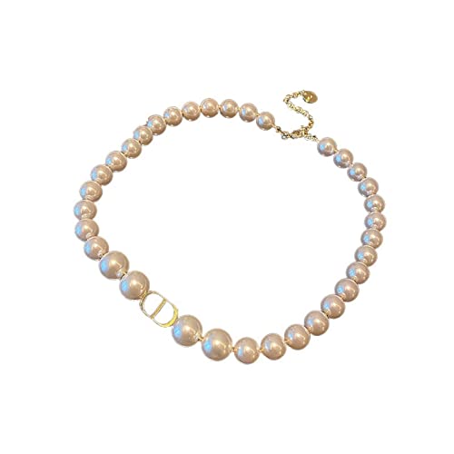SLCHJX Trendy Perlenketten für Frauen Chokers Mode elegante klassische Perlen Brief Halskette Party Schmuckzubehör Party Geschenke von SLCHJX