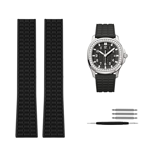 SLCHJX Wasserdichtes Silikon-Uhrenarmband für Aquanaut 5067a-001 Serie Silikon Watch Strap 19 mm Armband für Frauen, schwarz, 19mm SLCHJX Wasserdichtes Silikon-Uhrenarmband für Aquanaut 5067a-001 Serie Silikon Watch Strap 19 mm Armband für Frauen, schwarz, 19mm von SLCHJX