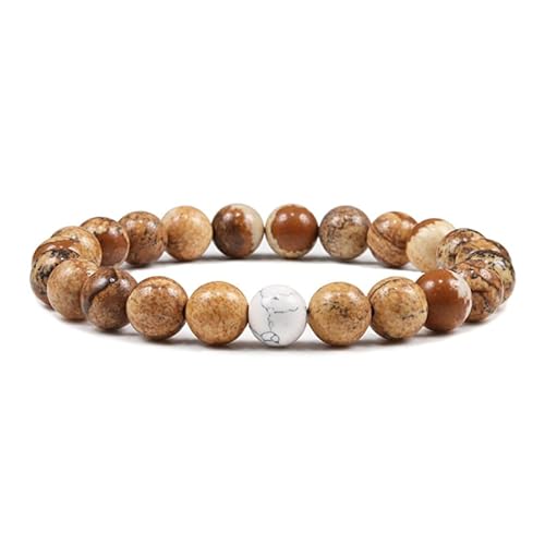 SLCHJX schwarzes Lava -Steinstein -Armband Paare Entfernung Onyx Perlen Armbänder für Frauen Männer Energie elastisches Handgelenk von SLCHJX