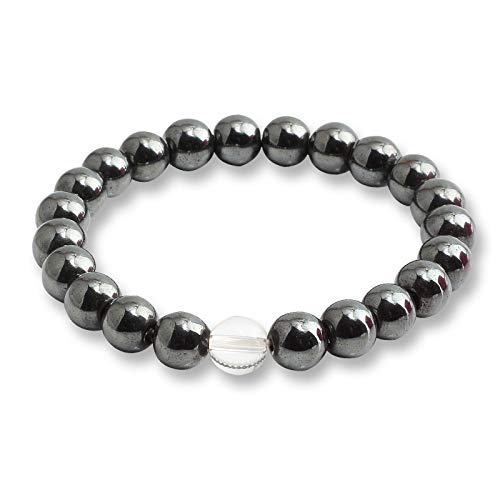 SLCHJX schwarzes Lava -Steinstein -Armband Paare Entfernung Onyx Perlen Armbänder für Frauen Männer Energie elastisches Handgelenk von SLCHJX