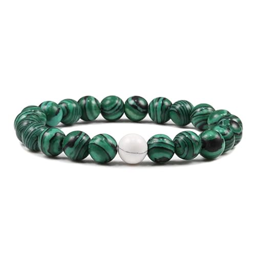 SLCHJX schwarzes Lava -Steinstein -Armband Paare Entfernung Onyx Perlen Armbänder für Frauen Männer Energie elastisches Handgelenk von SLCHJX