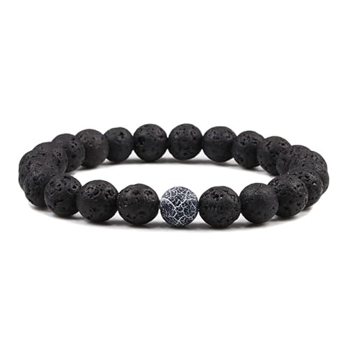 SLCHJX schwarzes Lava -Steinstein -Armband Paare Entfernung Onyx Perlen Armbänder für Frauen Männer Energie elastisches Handgelenk SLCHJX schwarzes Lava -Steinstein -Armband Paare Entfernung Onyx Perlen Armbänder für Frauen Männer Energie elastisches Handgelenk von SLCHJX