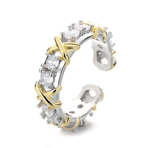 Trendy gemischtes Kreuz mit CZ verstellbaren Ringen für Frauen Verlobungsring Hochzeit Schmuck elegante Ins Stil einzigartige Ringe Trendy gemischtes Kreuz mit CZ verstellbaren Ringen für Frauen Verlobungsring Hochzeit Schmuck elegante Ins Stil einzigartige Ringe von SLCHJX