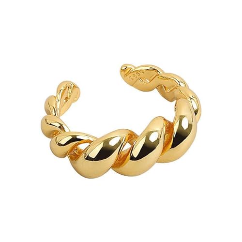 Verlobungsring aus Silber, Gold, einfache Mode, für Frauen, Kuhfaden-Ring, Adjustable, A Verlobungsring aus Silber, Gold, einfache Mode, für Frauen, Kuhfaden-Ring, Adjustable, A von SLCHJX