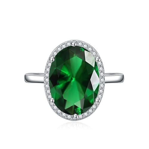 Vintage Fashion 925 Sterling Silber Shiny Full Diamond Gemstone Engagement Halo Ring für Frauen strahlend geschnitten Kubikzirkonia Ehering CZ VERPRECHEN JAHRLICHE VERFÜGBARETEL RING (Pink) von SLCHJX