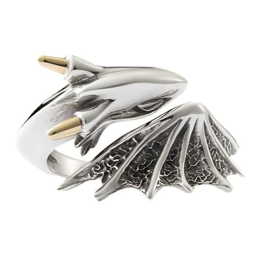 Vintage Little Flying Dragon Ring Hip Hop Punk Ring Männer Vogue Personalisierte Öffnung Verstellbarer Ring Freizeiturlaub Schmuck Schmuck von SLCHJX