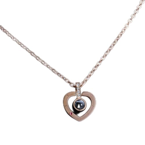 Vogue Heart Jewelry Liebhaber Halskette Sprache Ich liebe dich Titaniumstahl -Anhänger Accessoires Halsketten für Frauen von SLCHJX