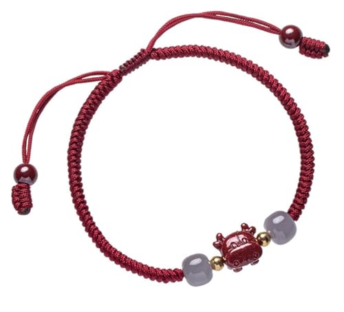 Zimtarmband für Frauen Glücksbringer Jade Chinese Fengshui Rot Armband für Schutz viel Glück Zauber rotes Stringarmband Schutz Lucky Armband von SLCHJX