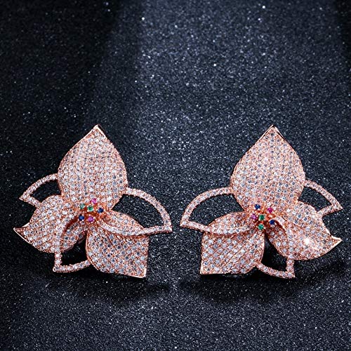 Zwei Töne Full Micro Pave Cubic Zirkonia Stones Geometrische große Blumenohrringe für Frauen Schmuck Zwei Töne Full Micro Pave Cubic Zirkonia Stones Geometrische große Blumenohrringe für Frauen Schmuck von SLCHJX