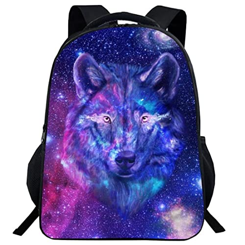 Kinder-Schulrucksack für Jungen Mädchen Schultertasche Wolf Studenten Backpack College Reiseeucksack Tagesrucksack für Sport & Outdoor von SLCSL