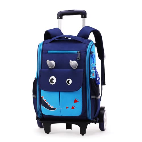 SLCSL Trolley Rucksack mit großes Laufrad , Rucksack Rollen Trolleytasche,16 Zoll Nylon Jungen Maedchen Trolley Schulranzen Kinder Schultrolley Geeignet für Schule und Reise von SLCSL