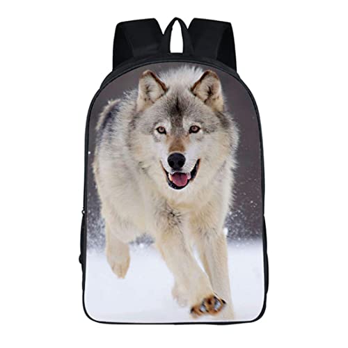 SLCSL Wolf Rucksack, Schultasche für Jungen und Mädchen, Buchtasche, Wolf Tagesrucksack leichte Büchertasche, Laptop-Rucksack, lässiger Tagesrucksack von SLCSL