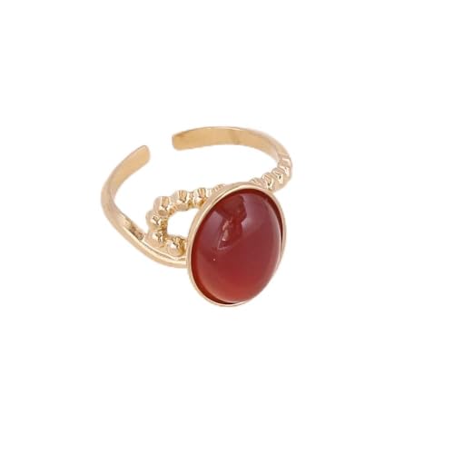 Ringe Frauen, Vintage Verstellbare Ringe Roter Jaspis Stein Natürliche Offene Kristallringe Ovale Reiki Balance Fingerringe Schmuck Hochzeitsgeschenk Für Damen Männer von SLEA