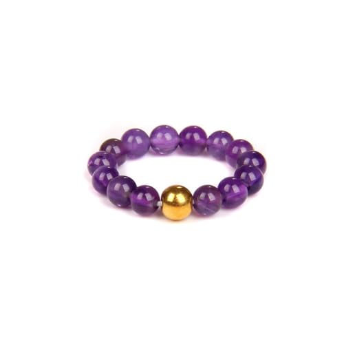 Ringe Herren, Vintage Verstellbare Ringe Amethyst Stein Natürliche Kristall Süßwasserperle Offene Ringe Böhmische Elastische Perlen Reiki Balance Fingerringe Schmuck Hochzeitsgeschenk Für Damen von SLEA