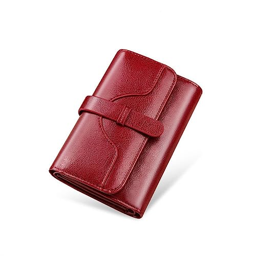 Damen Geldbörse Damen-Geldbörse, kurzes Klappkartenetui (Color : Red, Size : 14x9cm) von SLEDEZ