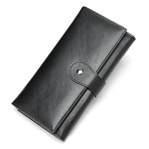 Damen Geldbörse Damen-Geldbörse mit Mehreren Karten, 9,5 x 2,5 x 19 cm (Color : Black, Size : 9.5x2.5x19cm) von SLEDEZ